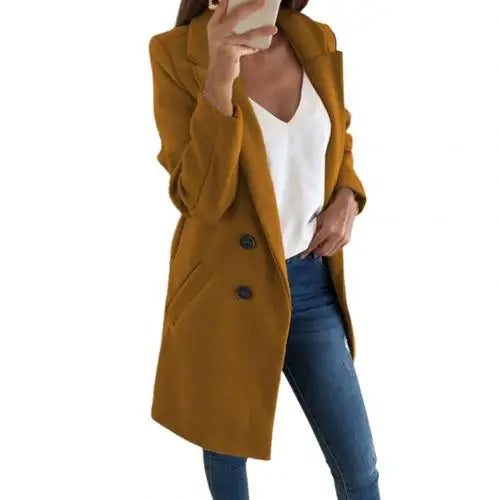 Casual Wool Blend Jackets Women Wool Jacket - MyEmpired