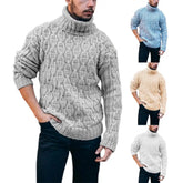 Sweater Ribbed Thermal Soft Ribbed Twisted Thick Woolen Yarn Turtleneck Men&