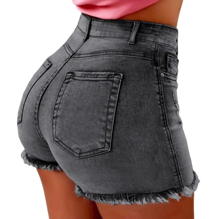 Summer Women Slim Shorts Trousers Fashion Ladies Jeans Broken Denim Shorts Ripped Jeans High Waisted Hotpant Slim Fit - MyEmpired