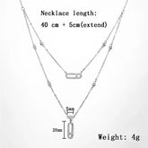 Luxury Silver-color AAA Zircon Choker Two-Layers Necklace Simple Shiny Pendants For Women Fine Jewelry - MyEmpired