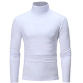 Turtleneck For Men Solid Color Slim Elastic Thin Pullover Spring Autumn Underwear Turtleneck Men Knitting Blouse Base Tshirt Top - MyEmpired