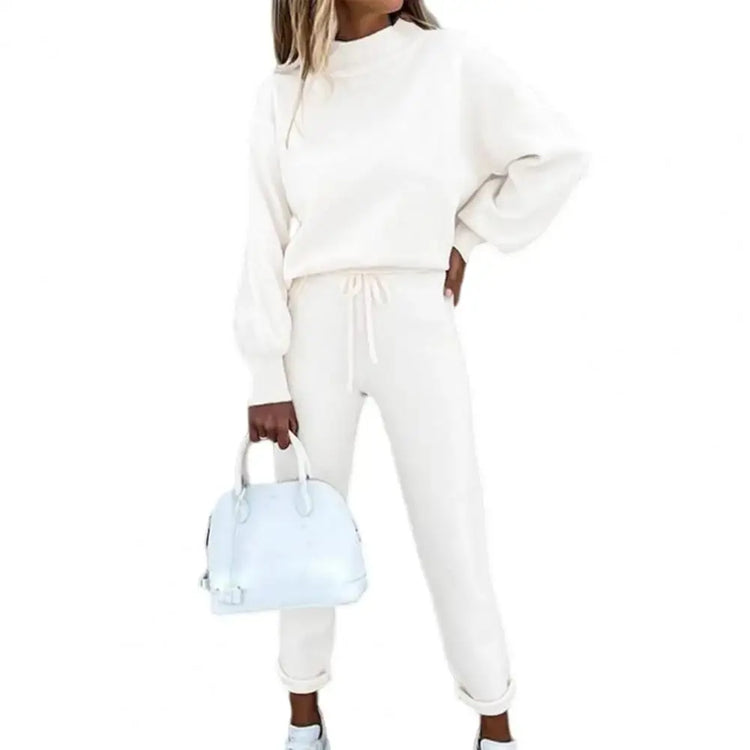 Sweatshirt Sweatpants Suit Elastic Waist Lady Sweatshirt Trousers Suit Long Sleeves Lady Sweatshirt Trousers Suit - MyEmpired