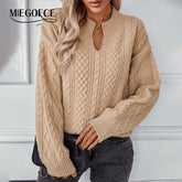 MIEGOFCE Solid Color Twisted Pullover - MyEmpired