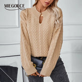 MIEGOFCE Solid Color Twisted Pullover - MyEmpired