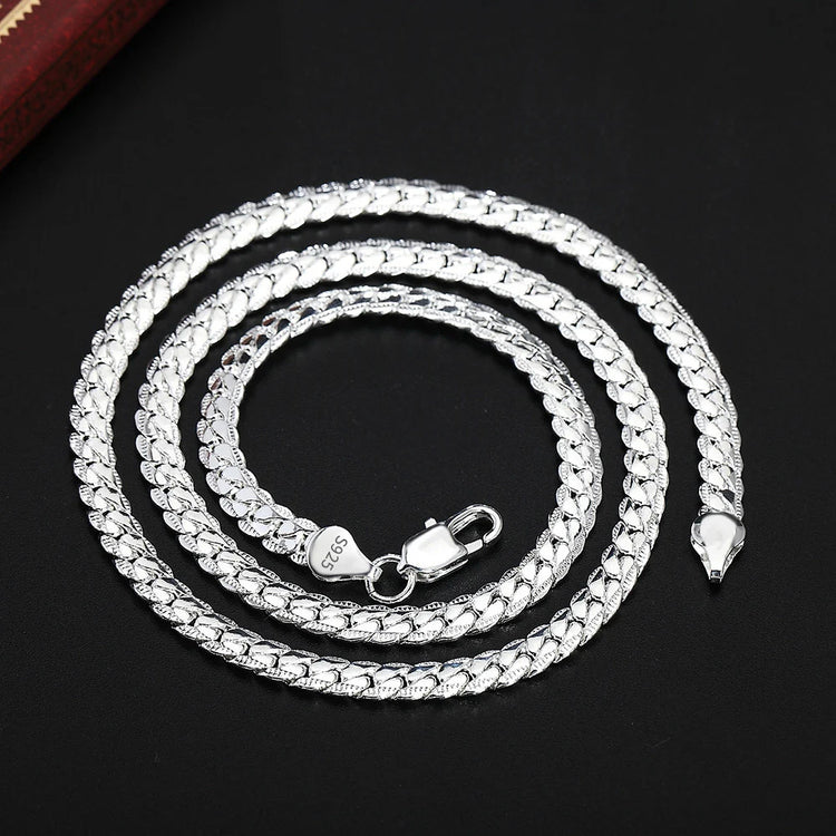 18K Gold/Silver Color 6mm Full Sideways Necklace - MyEmpired