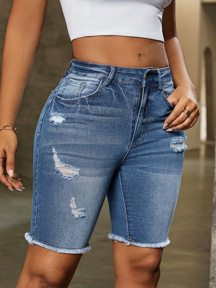 Girl Wind Broken Hole Design Jeans - MyEmpired