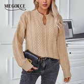 MIEGOFCE Solid Color Twisted Pullover - MyEmpired