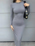 Classic Black Dress Round Neck Long-sleeved - MyEmpired