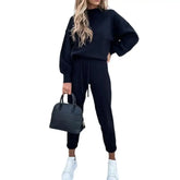 Sweatshirt Sweatpants Suit Elastic Waist Lady Sweatshirt Trousers Suit Long Sleeves Lady Sweatshirt Trousers Suit - MyEmpired