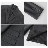 CHICVEN Women Office Lady Blazer Cuff Embroidery Wide Shoulder Twill Suit Women&