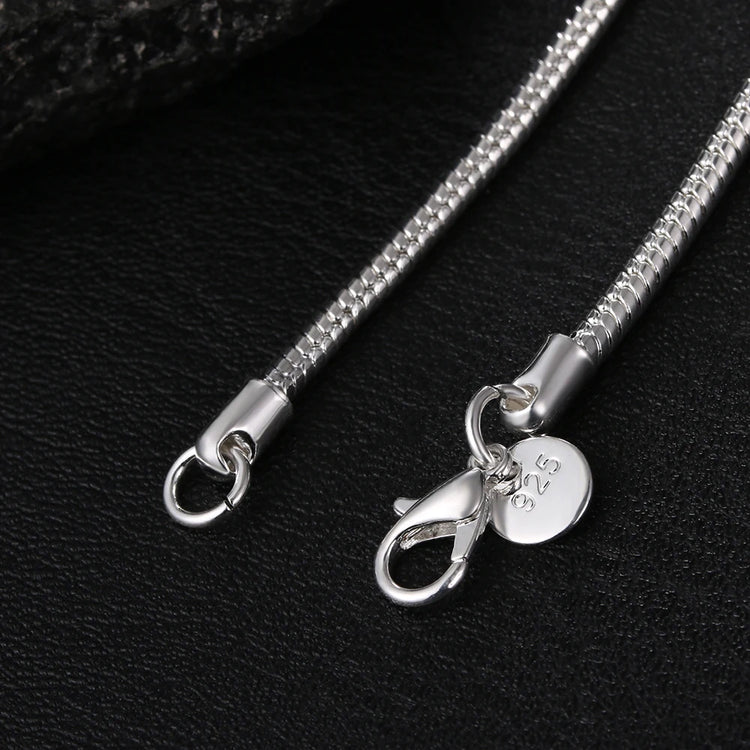 45-60cm Silver Color 1MM/2MM/3MM solid Snake Chain Necklace - MyEmpired