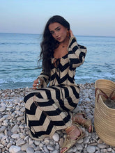 Striped Knitted Women Dresses Long Sleeve - MyEmpired