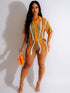 JRRY Sexy Women Knitted Set Two Pieces Sets Turn Down Collar Short Sleeves Top Pants Cover Ups Hollow Out Beach Pants Set - MyEmpired