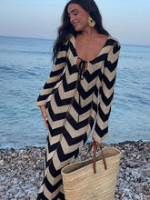 Striped Knitted Women Dresses Long Sleeve - MyEmpired