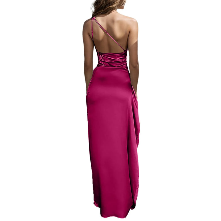 Summer Off Shoulder Satin Dress Sexy Backless Strapless Bodycon Dress For Women Elegant Wedding Cocktail Evening Party Dresses - MyEmpired