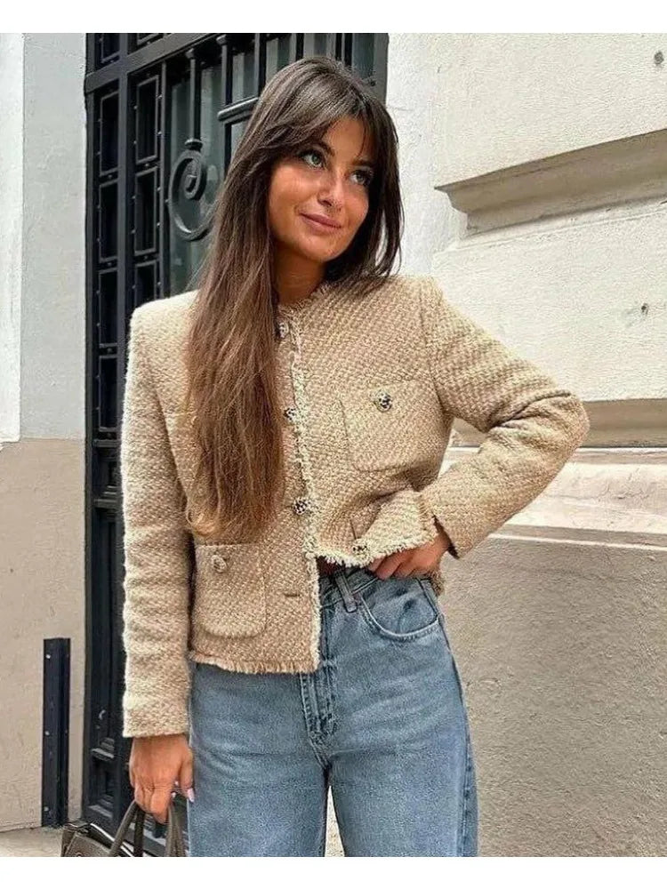 Chic Female Tweed Jacket Coat - MyEmpired