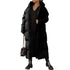 Hooded Solid Color Long Cotton Coat Fashion Casual Zipper Long Sleeve Women&