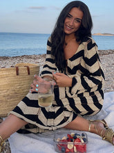 Striped Knitted Women Dresses Long Sleeve - MyEmpired