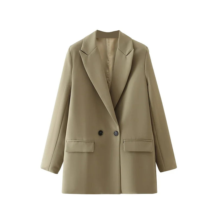 TRAF Blazer Woman Black Beige Khaki Blue Green Gray Women coat Fashion Office Wear Women&