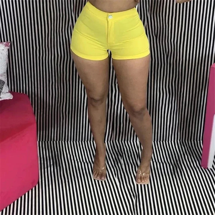 Women Sexy Skinny High Stretch Thin Shorts 2023 Female Summer Shorts Fashion Slim Fit Hip Short Jeans S-3XL Casual Bottoms Pop - MyEmpired