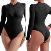 Bodycon Slim Jumpsuit For Women‘s Clothing Zipper Casual Brown Fitness Rompers Autumn 2024 Playsuit Activity Streetwear Overall - MyEmpired