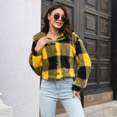 Plaid Double-faced Fleece Jacket - MyEmpired