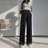 Fashion High Waist Wide Leg Pants Women Spring Fall Baggy Black Trouser Office Ladies Full Length Straight Suit Pant Outwear New - MyEmpired