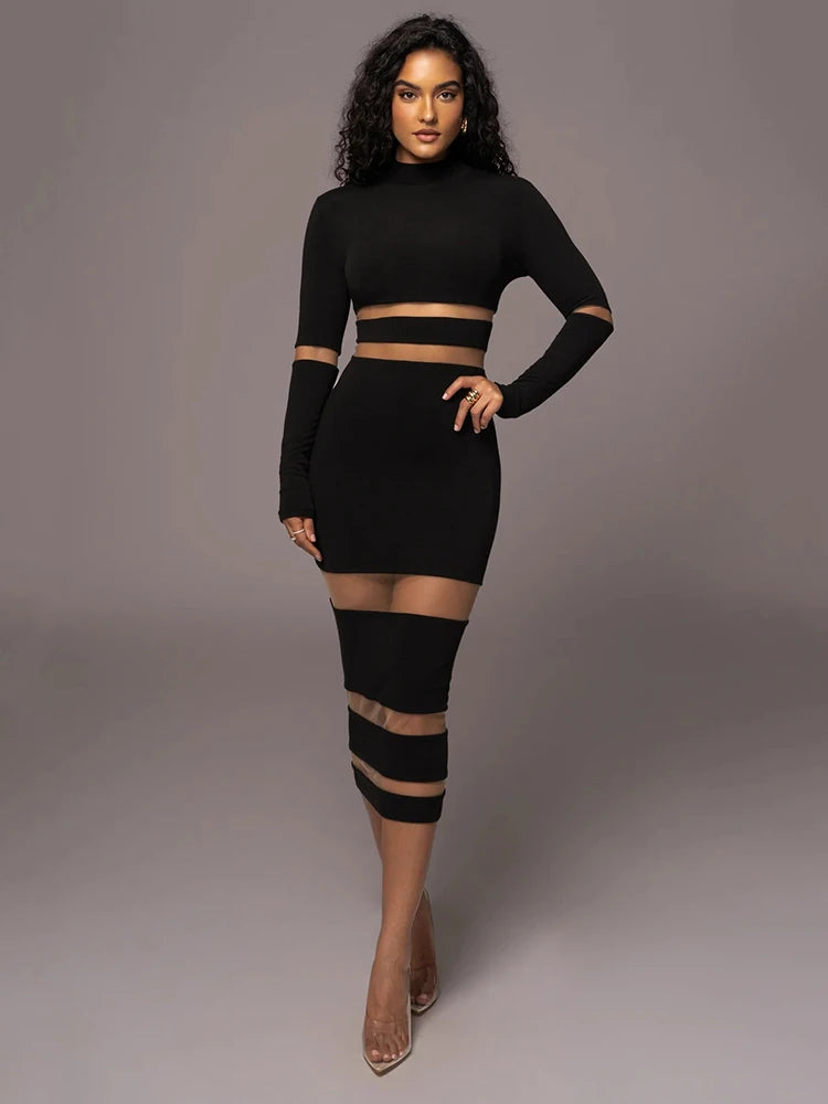 Articat Mesh Patchwork Perspective Long Sleeve - MyEmpired