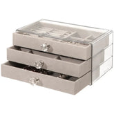 Acrylic Velvet Jewelry Organizer with 3 Drawers - MyEmpired