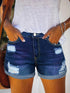 Sexy fashion ladies ripped hem slim slim hot pants denim shorts - MyEmpired