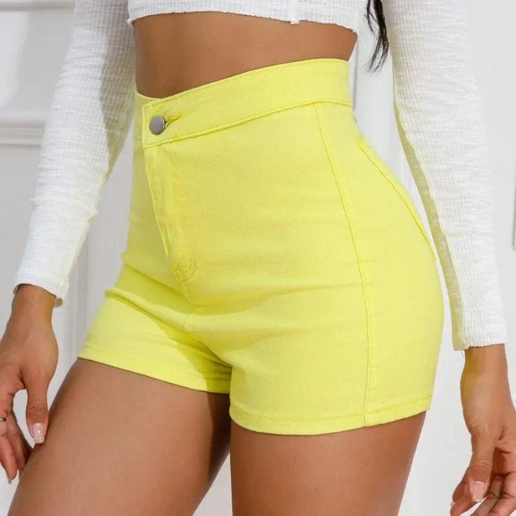 Women Sexy Skinny High Stretch Thin Shorts 2023 Female Summer Shorts Fashion Slim Fit Hip Short Jeans S-3XL Casual Bottoms Pop - MyEmpired