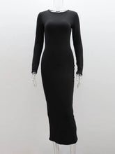 Classic Black Dress Round Neck Long-sleeved - MyEmpired
