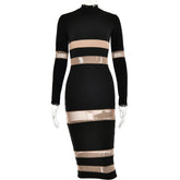 Long Sleeve Stretchy Maternity Dresses Mesh Knitted Baby Shower Dress Pregnancy Photography Dress - MyEmpired