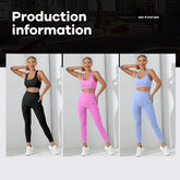 Yoga Basic 2pcs Seamless High Stretch Yoga Set Tracksuit Gym Set Crisscross Back Cami Hip-hugging Tummy Control Leggings - MyEmpired