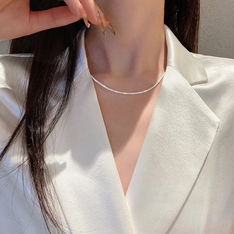 Popular Sparkling Necklace For Women Clavicle Chain Choker Fashion Jewelry Wedding Party Birthday Gift - MyEmpired