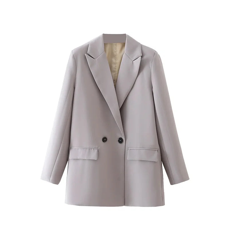 TRAF Blazer Woman Black Beige Khaki Blue Green Gray Women coat Fashion Office Wear Women&
