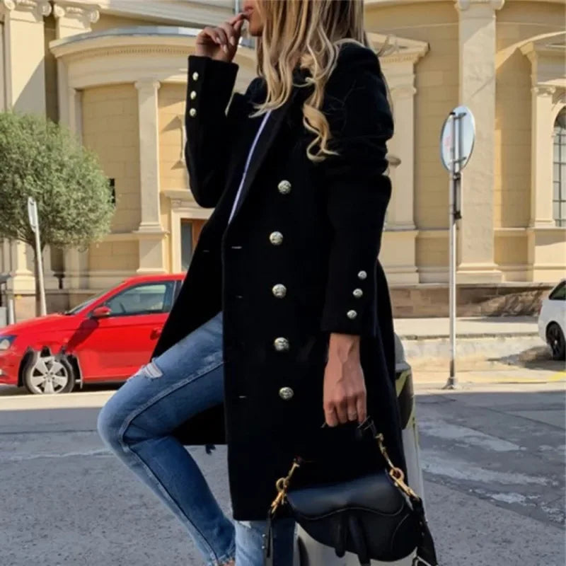 Elegant Casual Woollen Overcoat Buckle - MyEmpired