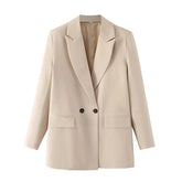 TRAF Blazer Woman Black Beige Khaki Blue Green Gray Women coat Fashion Office Wear Women&