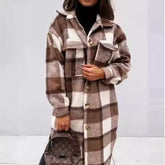 Medium and Long Woolen Coat Jackets Spring and Autumn Shirt Wool Coats Women&