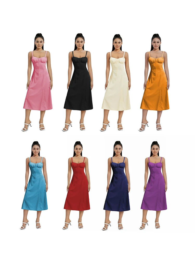 Women y2k Square Neck Lace Trim Boho Long Maxi Dress Floral Sleeveless Low Cut Split Side Bodycon Corset Sundress Streetwear - MyEmpired