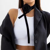 Romantic Gothic Big Rose Flower Clavicle Chain Necklace for Women Ladies Korean Fashion Adjustable Rope Choker Y2K Accessories - MyEmpired