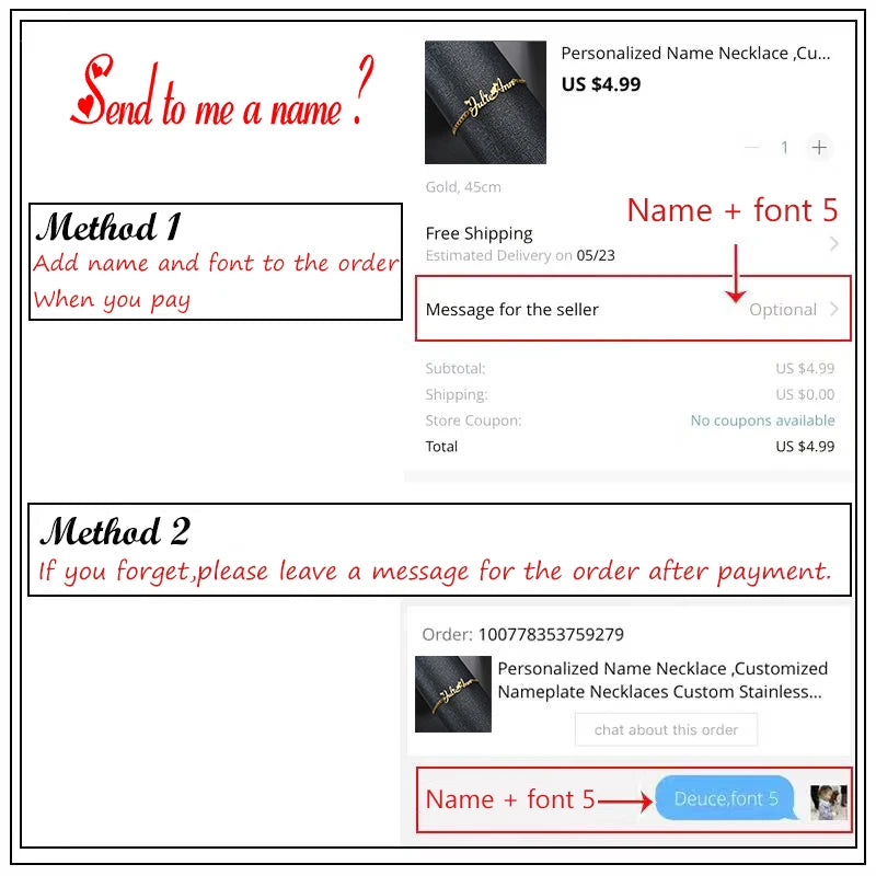 Customized Name Letter Necklace - MyEmpired