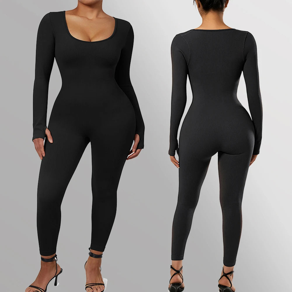 Bodycon Slim Jumpsuit For Women‘s Clothing Zipper Casual Brown Fitness Rompers Autumn 2024 Playsuit Activity Streetwear Overall - MyEmpired