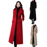 Thermal Winter Overcoat Women Business Mid-calf Length Jacket Formal Wool Blends Double-breasted Coat Thick - MyEmpired