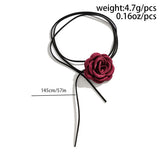 Romantic Gothic Big Rose Flower Clavicle Chain Necklace for Women Ladies Korean Fashion Adjustable Rope Choker Y2K Accessories - MyEmpired