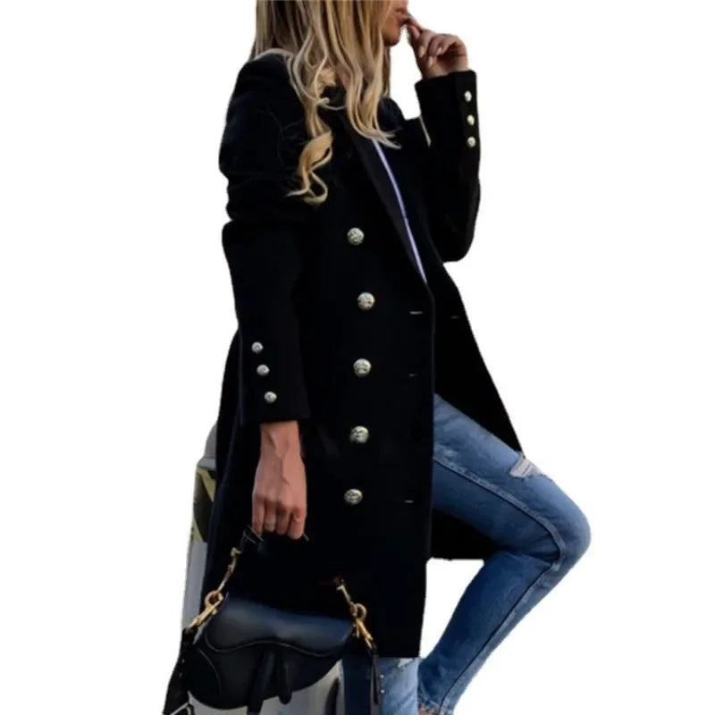 Elegant Casual Woollen Overcoat Buckle - MyEmpired