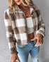 New Independent Design Retro Versatile Long Sleeved Single Breasted Spring And Autumn Maillard Color Checkered Plush Short Jacke - MyEmpired