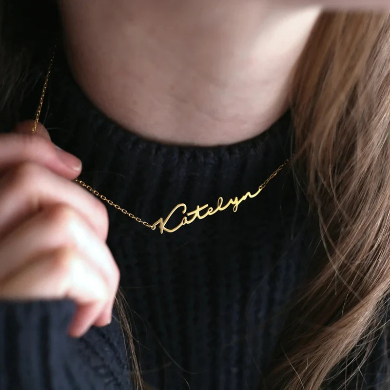 Custom Slim Fonts Name Necklace - MyEmpired