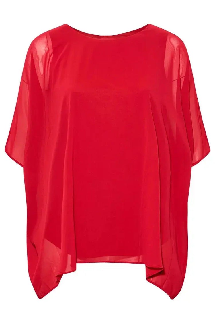 Womens Plus Size Elegant Summer Blouse Batwing Sleeve Oversized Chiffon Blouse Scoop Neck Large Size Casual Tunic Top Shirt 6XL - MyEmpired