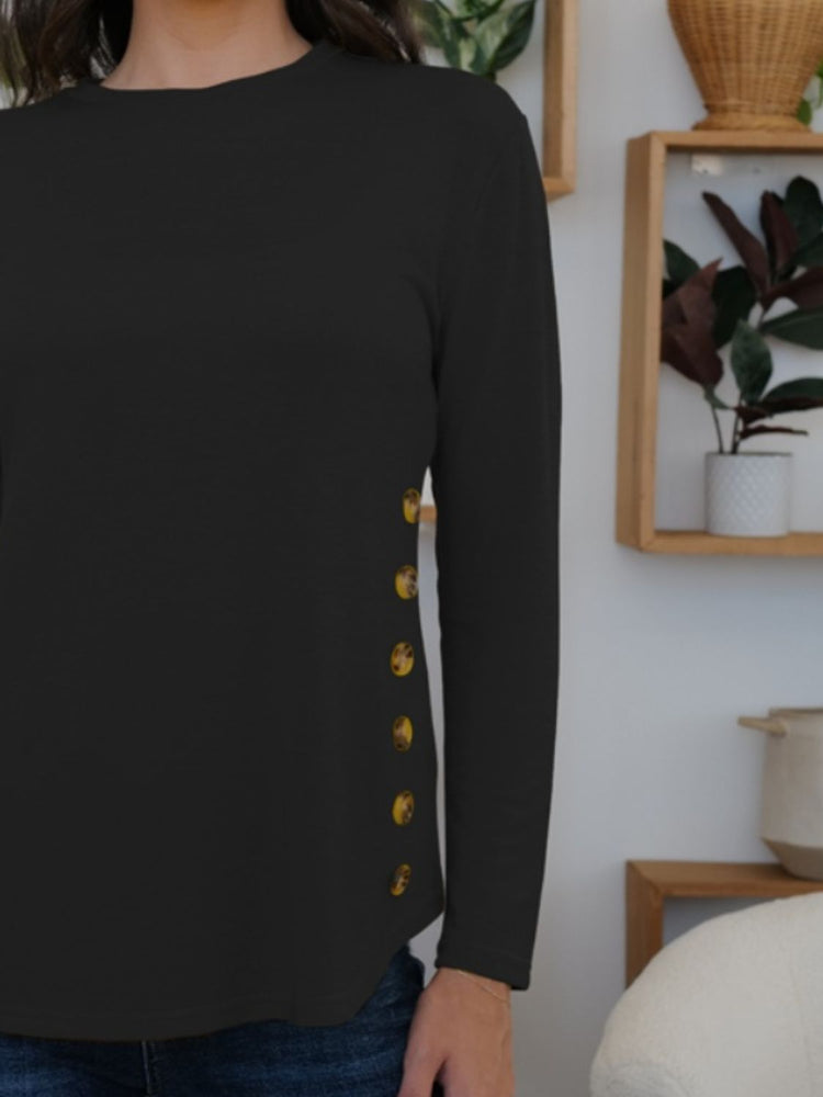 FAM-FAM Round Neck Long Sleeve T-Shirt - MyEmpired